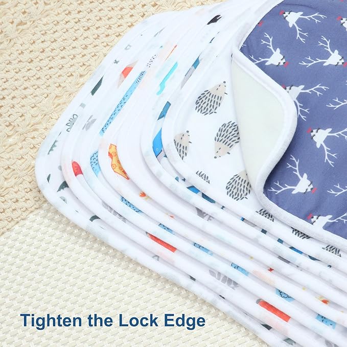 Hakochia Burp Cloths for Baby Boy & Girl Organic Cotton Large Unisex Burp Clothes Extra Absorbent Soft Neutral Burping Rags Spit Up Cloth Sets for Newborns 8 Pack