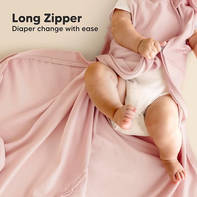 2-Pack Organic Baby Sleep Sacks, 100% Cotton - Soft & Breathable 0.5TOG Baby Wearable Blanket, Toddler Sleeping Sack 0-6 months,Easy to Wear Transitional Swaddles for Newborns,Infants(Butterflies, S)