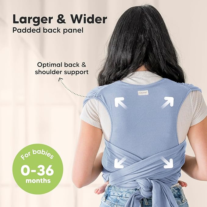 KeaBabies Baby Wrap Carrier Ring Sling - Easy to Wear, Adjustable D-Lite Baby Carrier Newborn to Toddler, Infant Carrying Shirt, Hands Free Bonding, Breathable Fabric Wearing Wrap (Powder Blue)