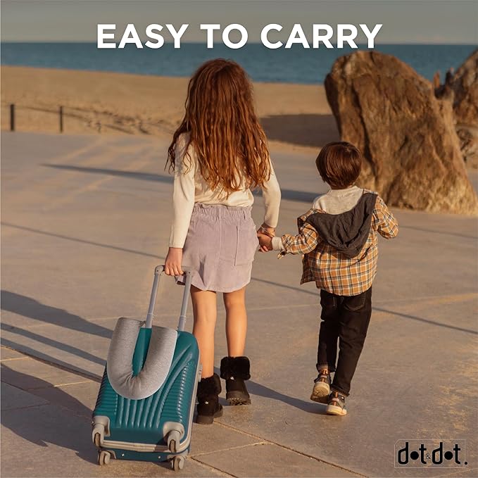 Dot&Dot Twist Memory Foam Kids Travel Pillow for Airplanes - Neck Pillows for Travel, Sleeping - Airplane Pillow for Neck Support, Chin, Lumbar, Leg - Adjustable Toddler Neck Pillow for Car Seat