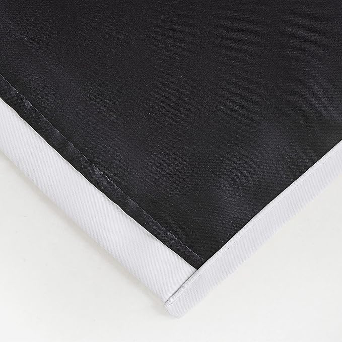 LEMOMO 100% Blackout Curtains 52 x 95 Inch/White Curtains 2 Panels with Black Lining Room Darkening Thermal Insulated Bedroom Curtains