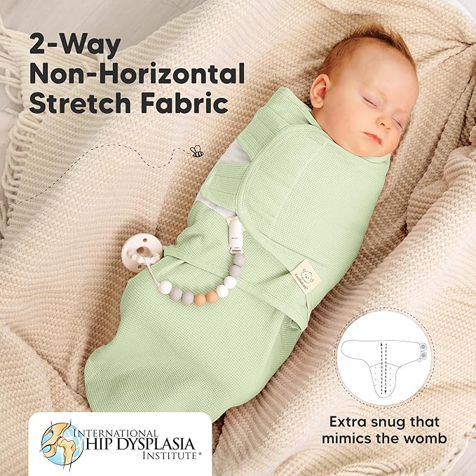 3-Pack Organic Swaddles for Newborns, Baby Sleep Sacks 0-3 Months - Baby Swaddle Wrap, Newborn Wearable Blanket, Infant Sleep Sack for Girls, Boys, Soft & Snug, Large Hook & Loop Closure (Mellow)
