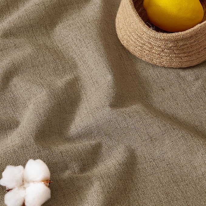 RYB HOME Linen Textured 100% Blackout Curtains for Bedroom, Insulating Energy Saving Window Curtains for Living Room Dining Patio Sliding Glass Door, Wide 52 x Long 90 inch, Burlap, 2 Panels