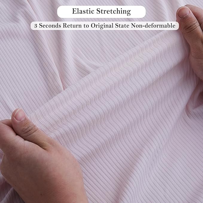Viviland Jersey Swaddle Blanket, Ultra Soft Stretchy Receiving Blanket, Baby Girl Newborn Rainbow Swaddle Wrap, 40 x 30 inches, 2 Pcs, Pink Leaf