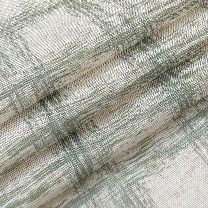 MYSKY HOME Living Room Curtains Nice Vertical Elegant Style for Patio Pergola Gazebo, Soft Touch Plaid Light Filtering Drapes for Doorways Sliding Glass Door, 50" Wide x 95" Long, Sage Green, 2 PCs