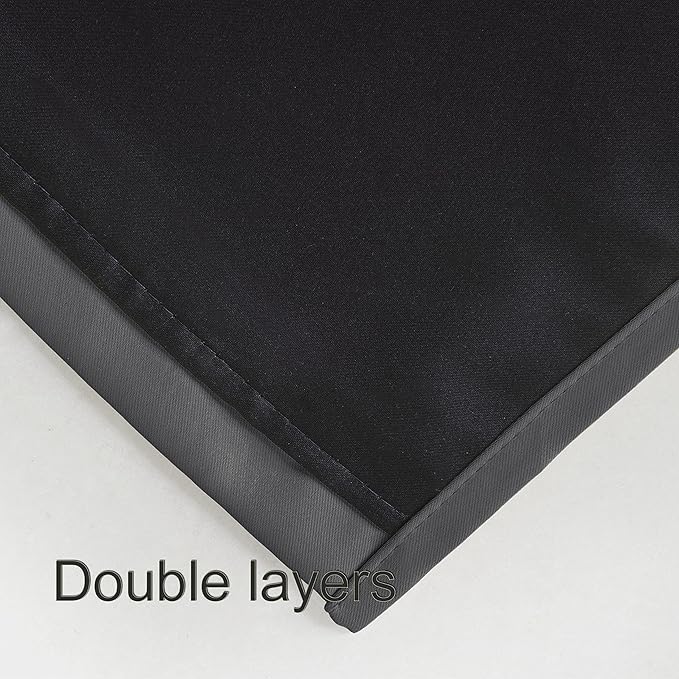 LEMOMO 100% Blackout Curtains with Black Lining/52 x 84 Inch/Set of 2 Panels Thermal Insulated Room Darkening Curtains for Bedroom, Frost Grey