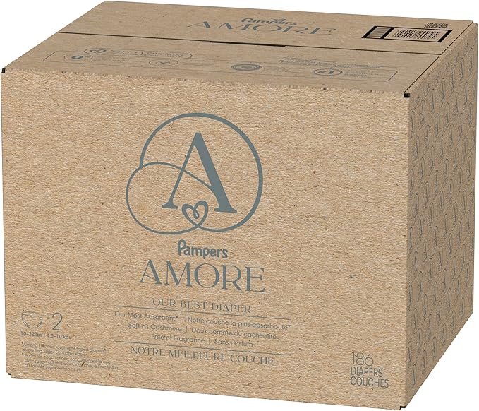 Pampers Amore, Size 2 (10-22 lbs), 186 Count, Our Best Diaper