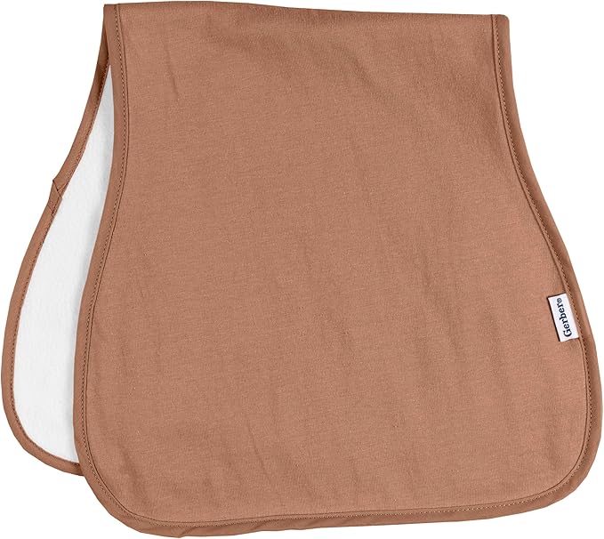 Gerber Baby Unisex Burp Cloths 5 Count, Rust Tan, Size 10.5" x 21" (Pack of 12)