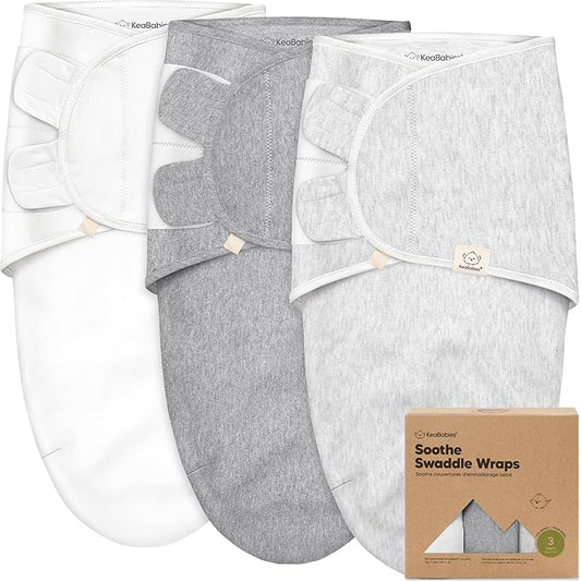 3-Pack Organic Baby Swaddle Sleep Sacks - Swaddles for Newborns, Infant 0-3 Months, Baby Girls, Boys, Soft & Snug Newborn Sleep Sack, Nursery Swaddling Blankets (Cloud)