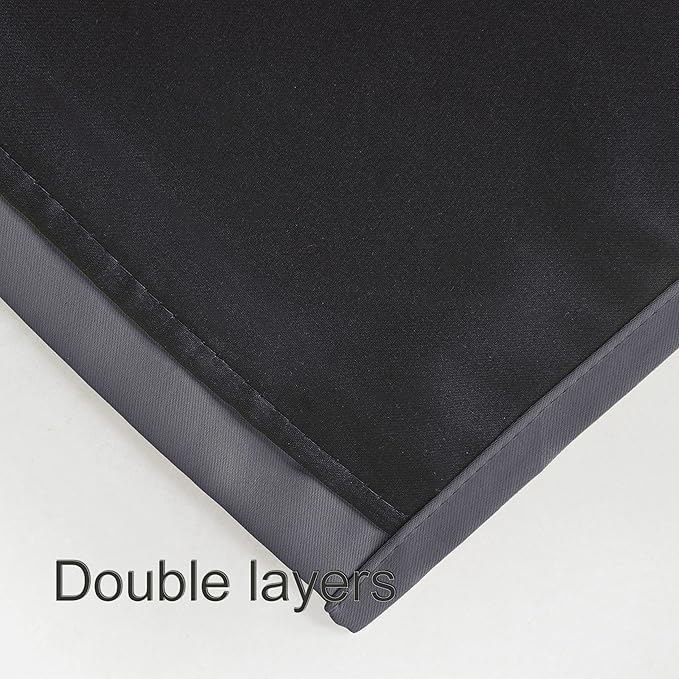 LEMOMO 100% Blackout Curtains 52 x 63 Inch/Grey Curtains 2 Panels with Black Lining Room Darkening Thermal Insulated Bedroom Curtains