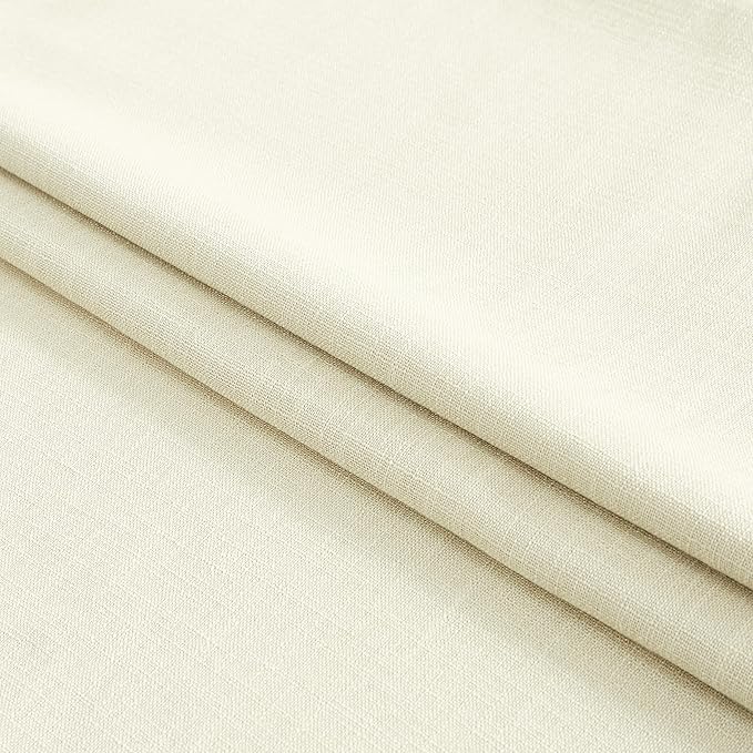 WEST LAKE 95 Inches Long Pinch Pleated Full Blackout Curtains with Liners,Ivory Pearl Rustic Textured Fabric Drapes for Traverse Rod and Track,Energy Efficient Window Treatment for Bedroom,40"Wx95"Lx2