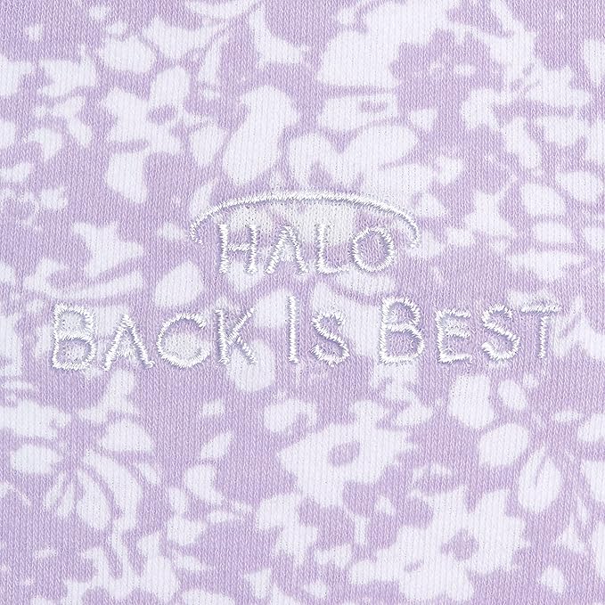 HALO SleepSack, 100% Cotton Wearable Blanket, Swaddle Transition Sleeping Bag, TOG 0.5, Aster Flowers-purple, Small, 0-6 Months