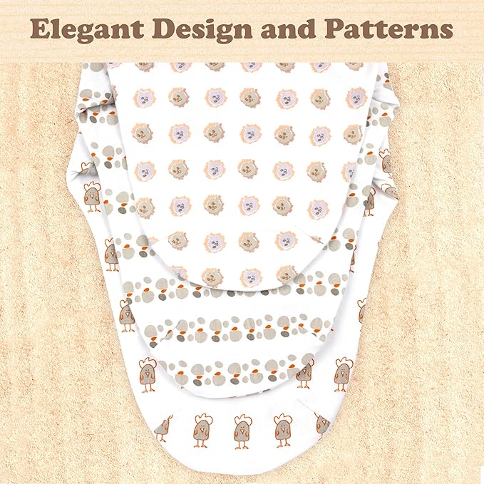 Bublo Baby Swaddles for Newborns – 3-Pack Infant Swaddles 0-3 Months – Adjustable Newborn Swaddle Sleep Sack – Soft Organic Cotton Baby Wrap for Safe & Cozy Sleep