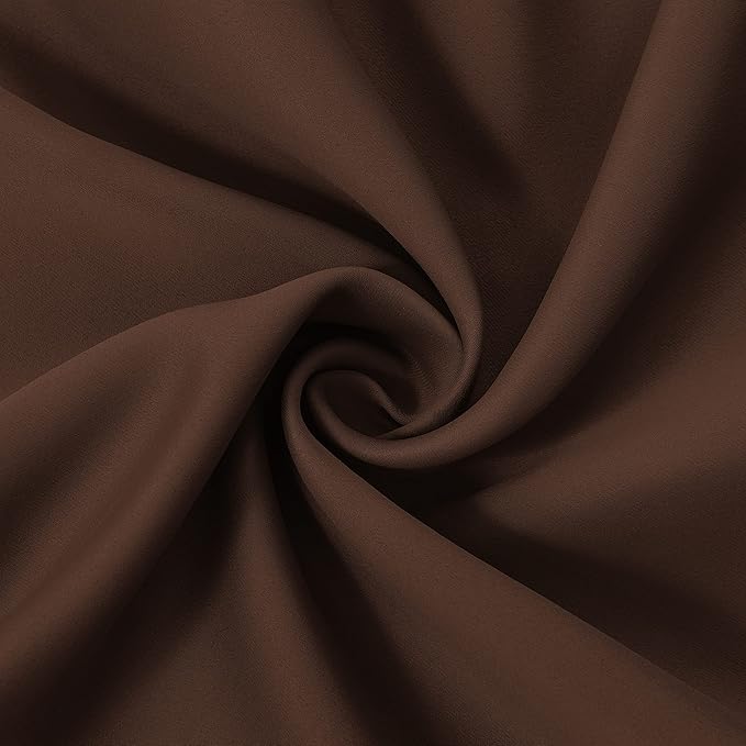LEMOMO 100% Blackout Curtains 66 x 84 Inch Chocolate Brown Curtains 2 Panels Darkening Thermal Insulated Bedroom Curtains
