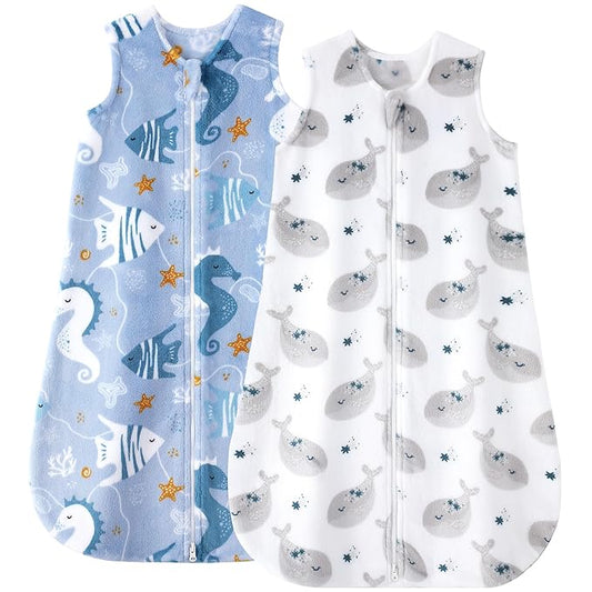 Yoofoss Baby Sleep Sack 6-12 Months, 1.5 Tog Sleep Sack, Fleece Baby Wearable Blanket with 2-Way Zipper, Infant Sleeping Sack, Soft Warm Lightweight(Small)