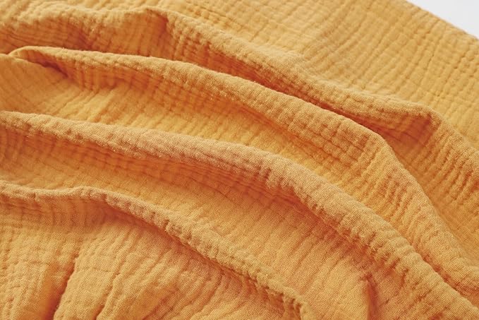 Onacosht Muslin Bassinet Sheets 35" X 20" Compatiable with AMKE 3 in 1 Bassinets, MiClassic, Uiuwoo, Foalom, YADAQE, Milliard and TCBunny Bassinet, 100% Cotton, 2 Pack, Yellow and Brick