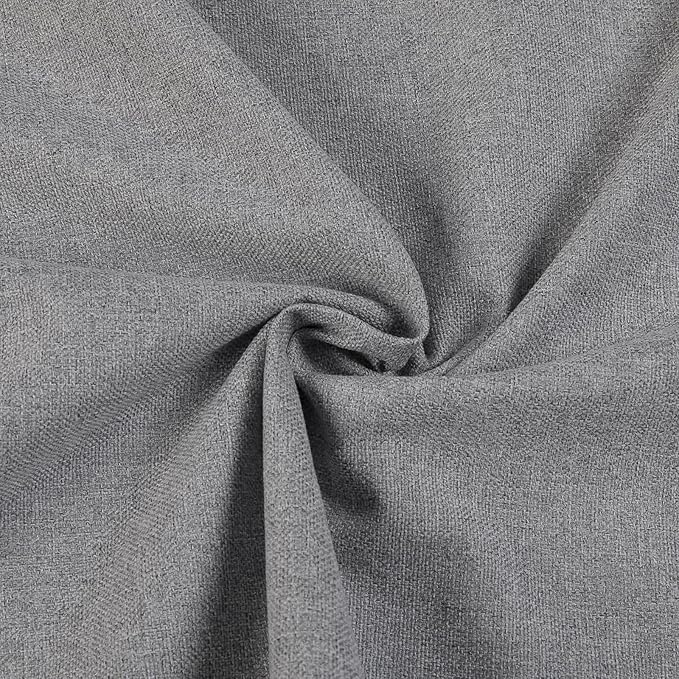 ChadMade 100% Blackout Window Drapes for Living Room, Rod Pocket Back Tab Hook Belt Flat Hooks Curtains for Bedroom Living Room Privacy Protect Curtains, Grey, 2 Panels, 50 W x 168 L Inch