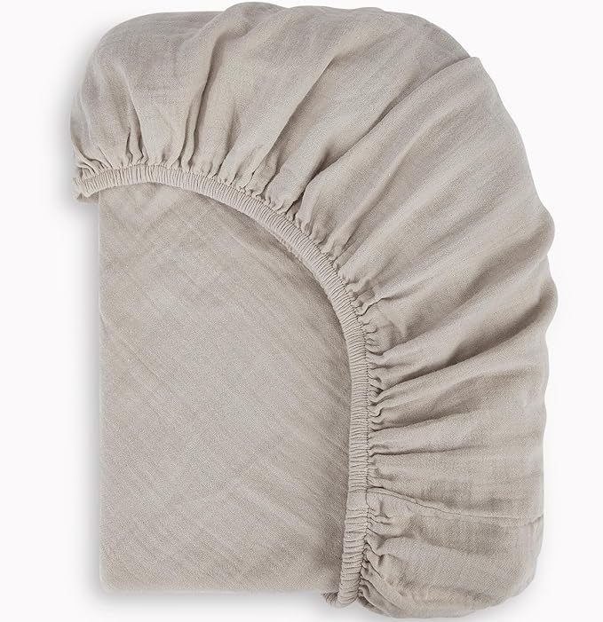 Bioweaves Organic Cotton Muslin Mini Crib Sheet, GOTS Certified Fitted Mini Crib Mattress Sheet, Extra Soft & Breathable for Toddler, Baby Boys & Girls, 38" x 24", 5 Inch Pocket, Wind Chime