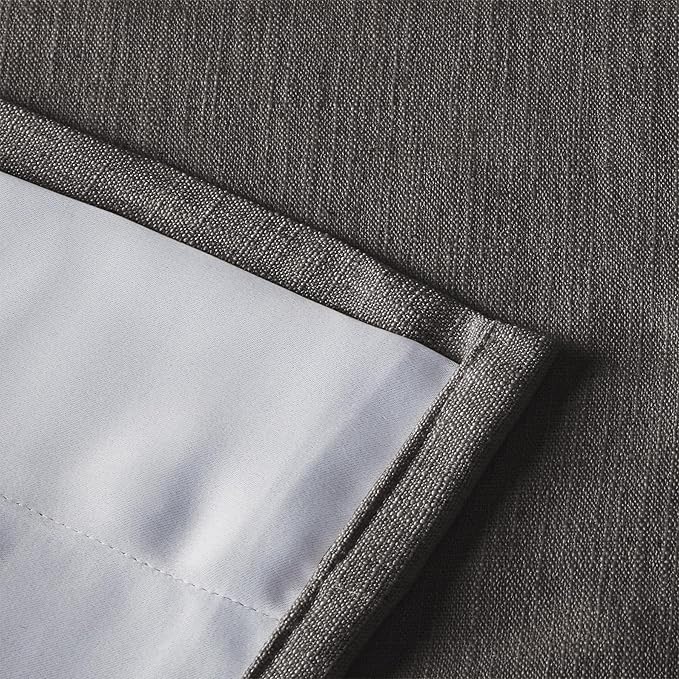 ChadMade Blackout Curtain 84 Inches Long Grommet Faux Linen Drape for Living Room Bedroom Children's Room 120Wx84L, 1 Panel, Chocolate Tart, Tallis Collection