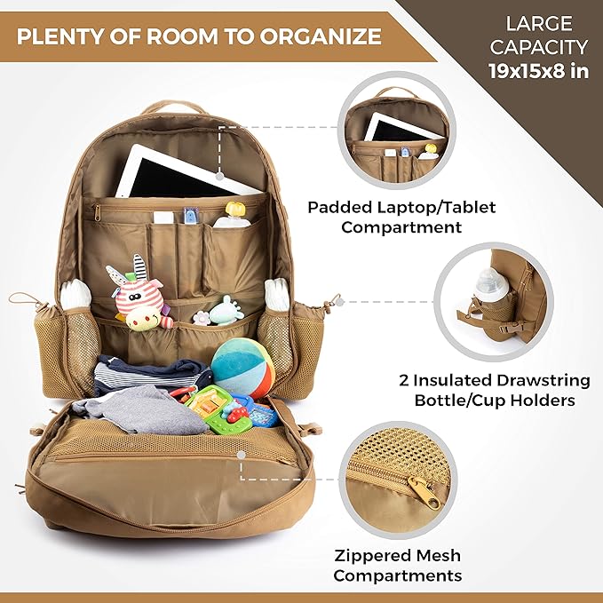 Sling Diaper Bag for Dad; Single-handed Diaper Changing System. Changing Pad and much more included