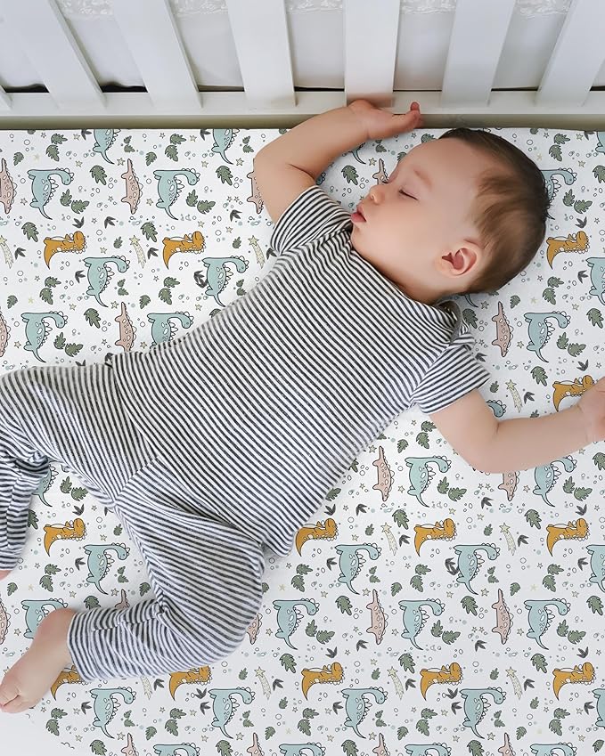 TotBasic Baby Crib Sheets Boy Girl for Standard Crib Mattress - Ultra Soft Jersey Knit Neutral Crib Mattress Sheet, Safe and Snug, Durable, Stylish Crib Sheet Fitted, 28''x52''x9'' Extra Deep Pocket