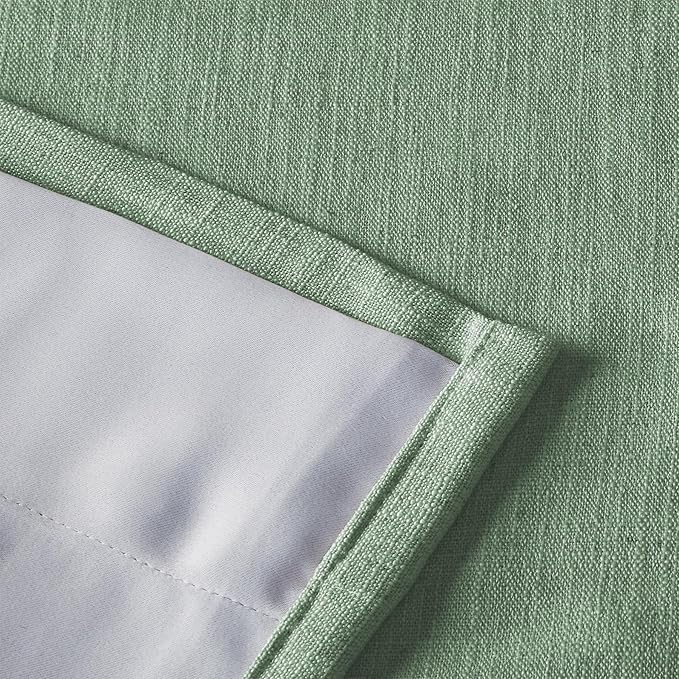 ChadMade Bronze Grommet Linen Texture Curtain 84 Inches Long Drape Effectively Block Out The Sun for Bedroom Living 84Wx102L, 1 Panel, Lagoon, Tallis Collection