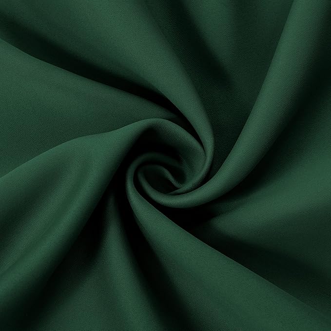 LEMOMO 100% Blackout Curtains 52 x 95 Inch Green Curtains 2 Panels Darkening Thermal Insulated Bedroom Curtains