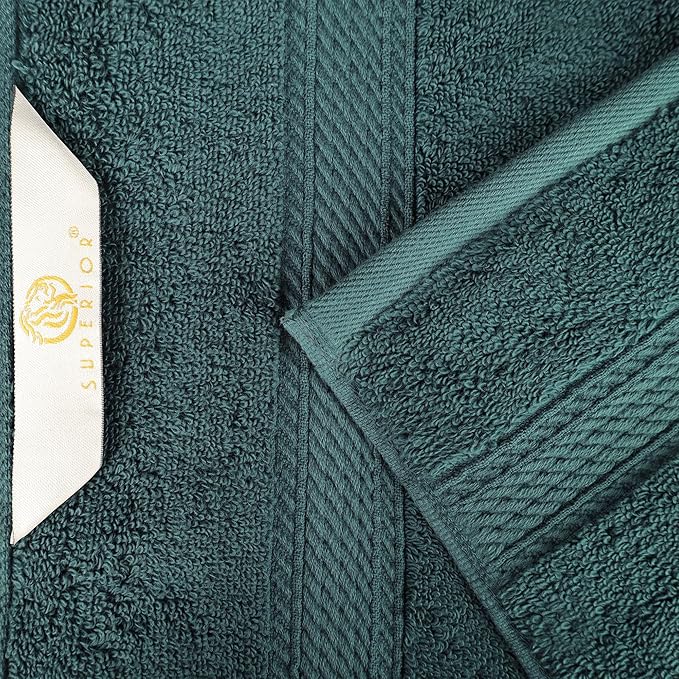 Superior Egyptian Cotton Pile 9 Piece Towel Set, Includes 3 Bath, 3 Hand, 3 Face Towels/Washcloths, Ultra Soft Luxury Towels, Thick Plush Essentials, Guest Bath, Spa, Hotel Bathroom, Teal