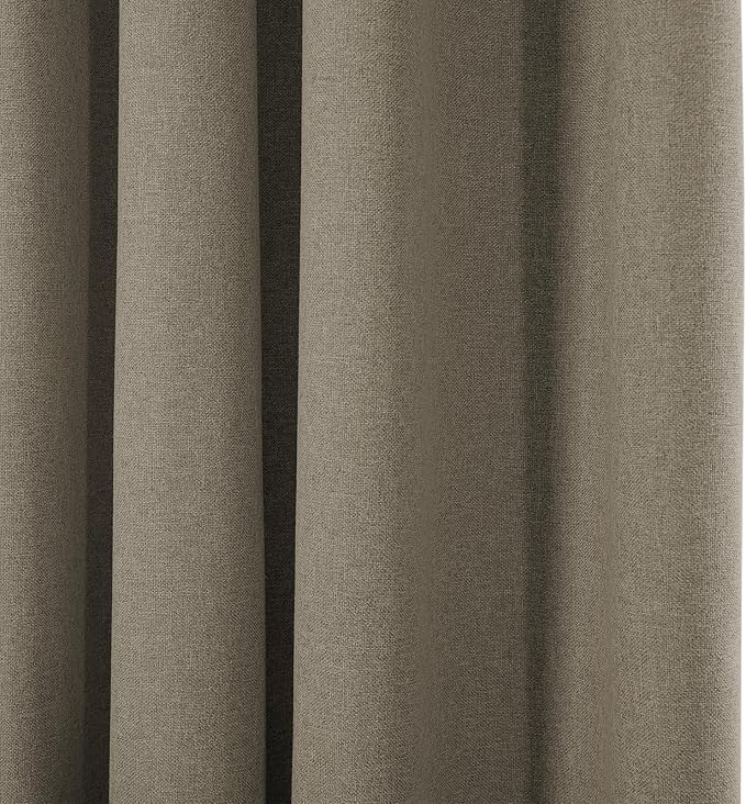 ChadMade 100% Blackout Window Drapes for Living Room, Rod Pocket Back Tab Hook Belt Flat Hooks Curtains for Bedroom Living Room Privacy Protect Curtains, Light Brown, 2 Panels, 50 W x 168 L Inch