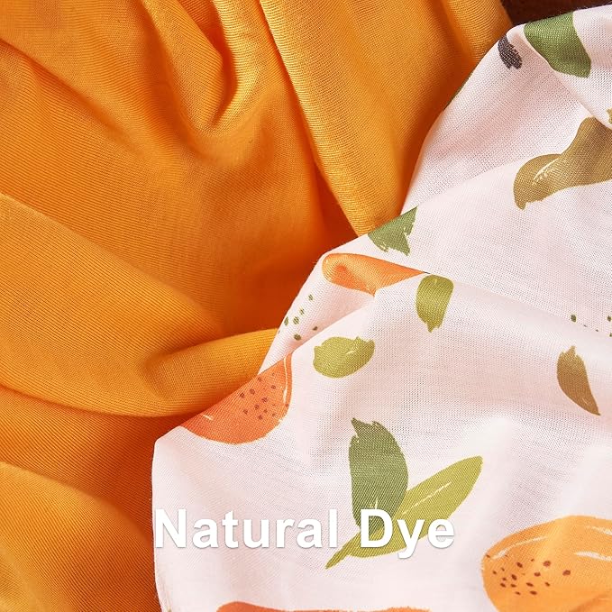 TILLYOU Baby Bassinet Sheets for Girls Boys 2 Pack Baby Sheets for Square Rectangle Oval Bassinet Mattress 33X16 Inch, Orange Flavour & Orange
