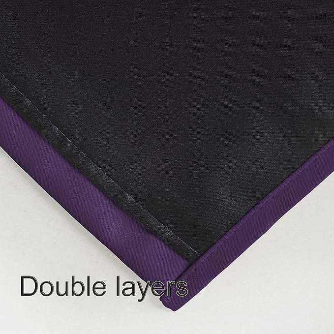 LEMOMO 100% Blackout Purple Curtains with Black Lining/52 x 84 Inch/Set of 2 Panels Thermal Insulated Room Darkening Curtains for Bedroom