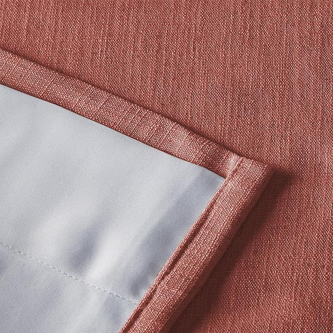 ChadMade Thermal Insulated Energy Saving Curtian 102 Inch Length Faux Linen Drapery Block Out The Light for Living Room Dining Room French Door 84Wx102L, 1 Panel, Fiber Rick, Tallis Collection