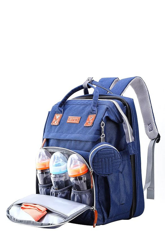 Diaper Bag Backpack with Changing Station, Large Diaper Bag, Multifunctional Diaper Bag, Blue