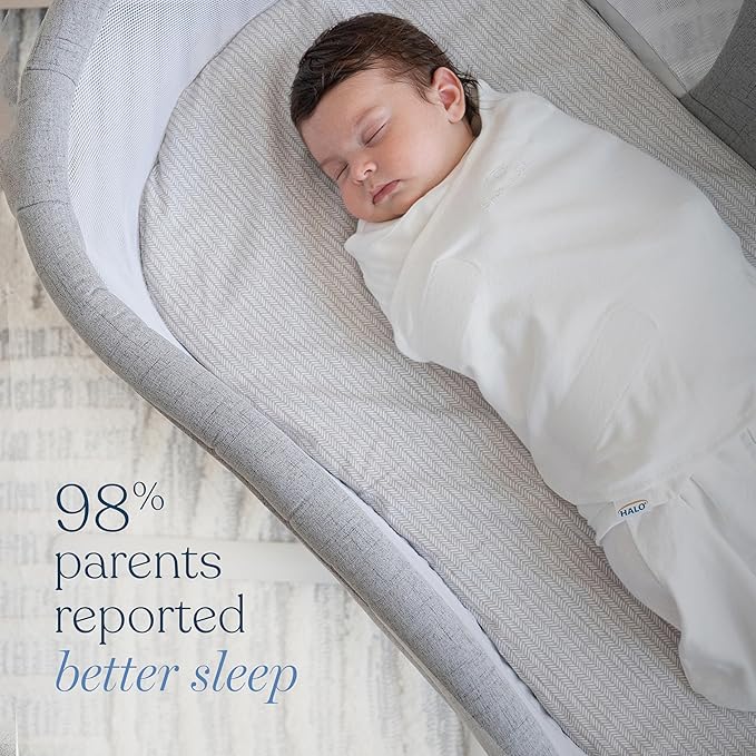 HALO Micro-Fleece Sleepsack Swaddle, 3-Way Adjustable Wearable Blanket, TOG 3.0, Sunshine Winnie, Newborn, 0-3 Months