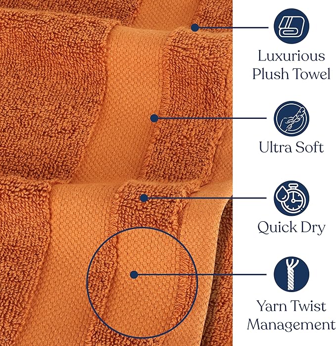 Delara Organic Cotton Luxuriously Plush Bath Towel 20 Piece Set|GOTS & Oeko-TEX Certified|Premium Hotel Quality Towels|Feather Touch Technology|650 GSM Long Staple|Soft, Quick Dry & Ultra-Absorbent