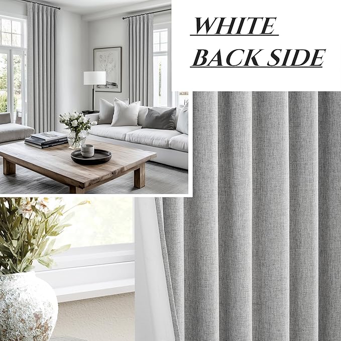 Bedroom Blackout Curtains 63 Inches (5-1/4FT) Long 2 Panel Set,Thermal Curtain for Summer Heat Living Room Darkening Pinch Pleated Short Drapes for 62 Inch Window Pinch Pleated(40"x63"x2 Grey)
