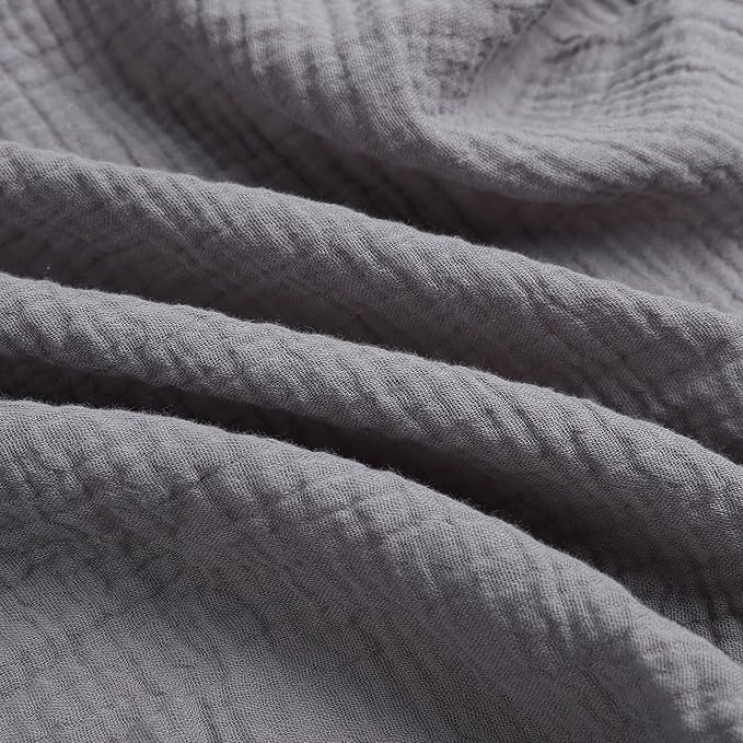 Onacosht Muslin Bassinet Sheets 35" X 20" Compatiable with AMKE 3 in 1 Bassinets, MiClassic, Uiuwoo, Foalom, YADAQE, Milliard and TCBunny Bassinet, 100% Cotton Soft Breathable 2 Pack, White and Grey
