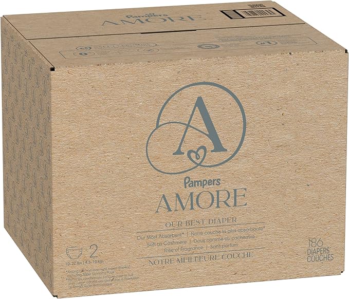 Pampers Amore, Size 2 (10-22 lbs), 186 Count, Our Best Diaper