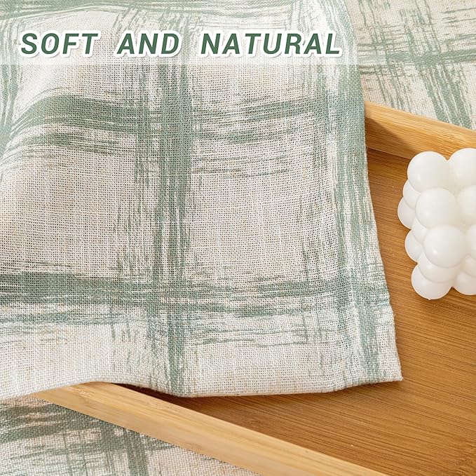 MYSKY HOME Living Room Curtains Nice Vertical Elegant Style for Patio Pergola Gazebo, Soft Touch Plaid Light Filtering Drapes for Doorways Sliding Glass Door, 50" Wide x 95" Long, Sage Green, 2 PCs