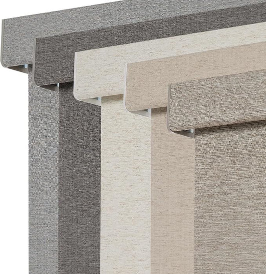 Persilux Blackout Roller Shades for Window Blinds,Cordless,Linen Fabric,Thermal Insulated Fabric UV Protection Shades for Home,Office,Bedroom,Door,Blackout-Light Brown,27" W X 72" H