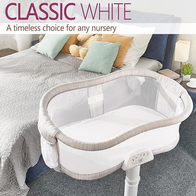 VOLHA&CO Bassinet Fitted Sheets 100% Cotton Jersey 3-Pack White