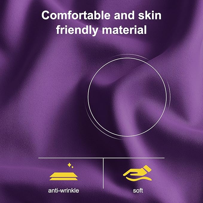 NICETOWN Royal Purple 100% Blackout Curtains for Bedroom, 52x84 Inches Set of 2 for Living Room, Privacy Protection & Noise Reducing Drapes Black Lined Insulated Window Treatment Panels