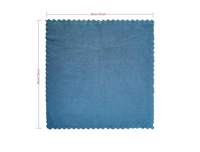 Kyapoo Baby Washcloths 12 Pack 12x12 Inches Microfiber Coral Fleece Extra Absorbent and Soft for Newborns, Infants and Toddlers-Navy Blue