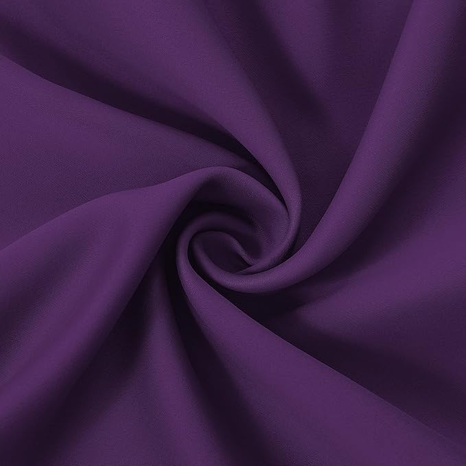 LEMOMO 100% Blackout Purple Curtains with Black Lining/52 x 84 Inch/Set of 2 Panels Thermal Insulated Room Darkening Curtains for Bedroom