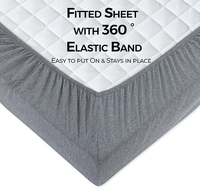 Dreamology Crib Size Sheets, 100% Cotton Crib Sheets Fitted for Boys, Girls, Soft, 2 Pack, Crib Sheets Neutral and Toddler Bed Sheets, 52x28 Crib Mattress Sheet | Dark Grey and Silver Grey