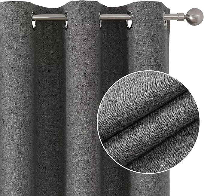 Joydeco Blackout Room Divider Curtains, Extra Wide Sliding Door Drapes Living Room Curtains, Dark Grey 1 Panel 70W x 108L Inch Patio Door Drapes