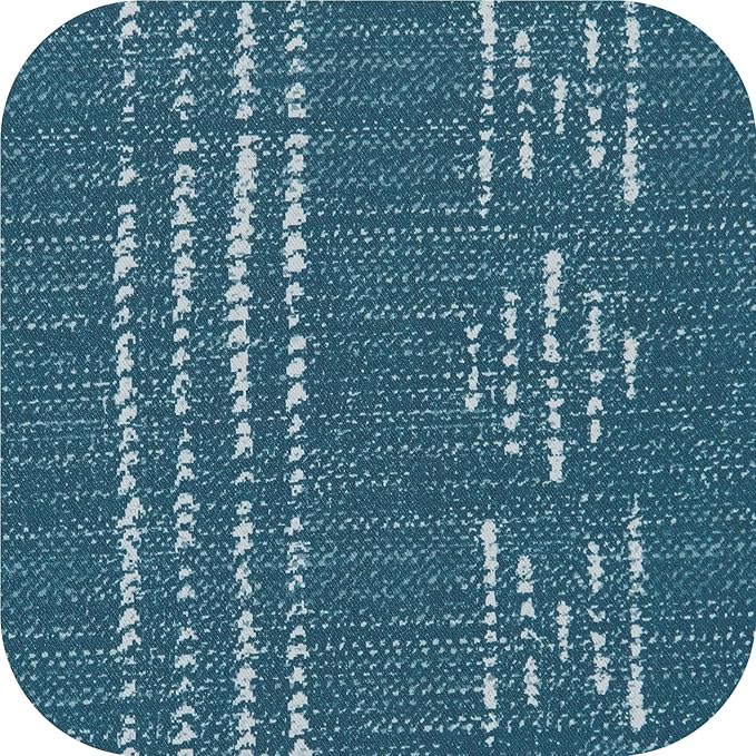 jinchan 95% Blackout Boho Curtains 90 Inches Long for Bedroom White on Blue Geometric Printed Grommet Top Room Darkening Thermal Insulated Retro Drapes 2 Panels