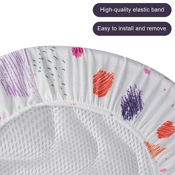 TILLYOU Baby Bassinet Sheets for Girls Boys 2 Pack Baby Sheets for Square Rectangle Oval Bassinet Mattress 33X16 Inch, Animal Graffiti & Dot Printing
