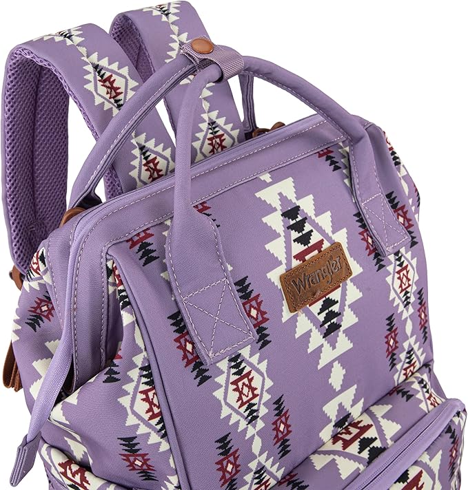 Montana West Wrangler Diaper Bag Backpack Aztec Travel Backpack Purses Western Multi-Function Baby Bags for Mom with Waterproof Insulated Pockets