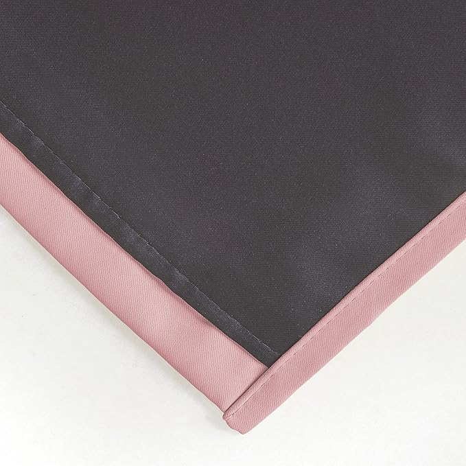 LEMOMO 100% Blackout Curtains 40 x 84 Inch/Pink Curtains 2 Panels with Black Lining Room Darkening Thermal Insulated Bedroom Curtains